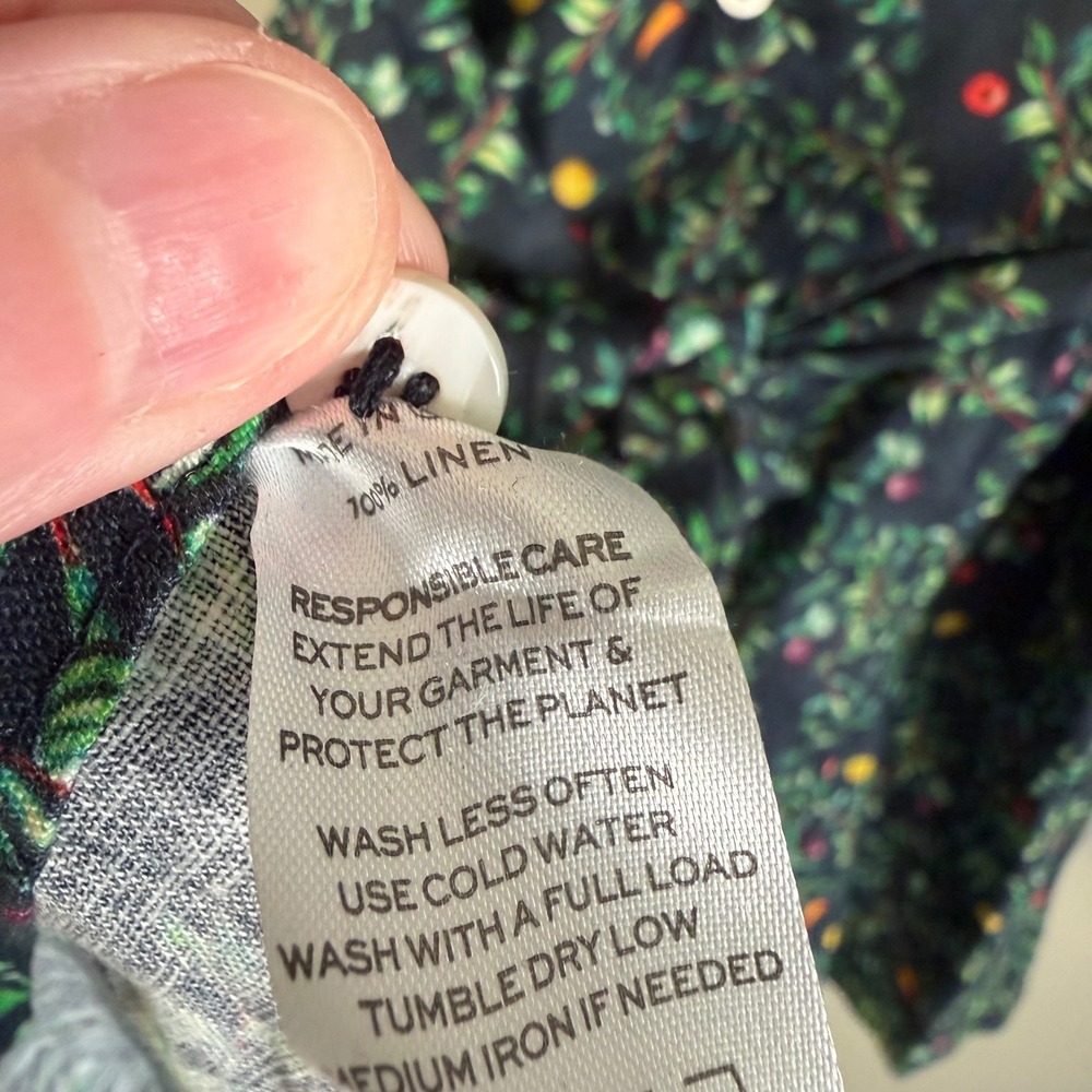 NWT Hill House Laura Dress Midnight Garden linen fruit veggie preppy whimsy - Picture 7 of 9